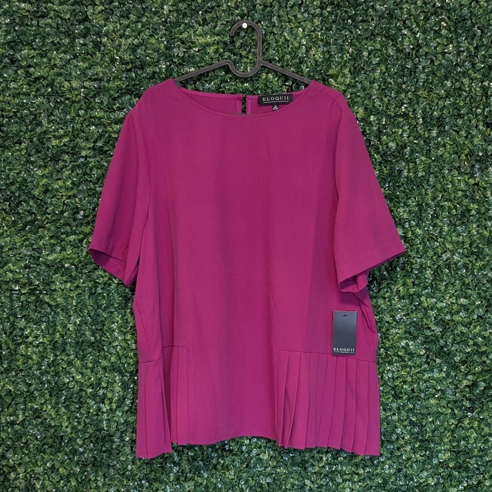 Eloquii Pink Short Sleeve Top, Size 16